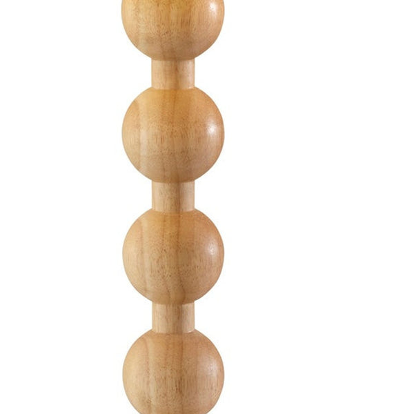 Homeroots 28" Brown Solid Wood Candlestick Table Lamp With Off White Drum Shade   524632