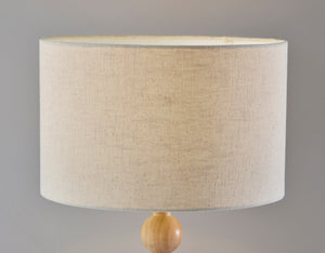 Homeroots 28" Brown Solid Wood Candlestick Table Lamp With Off White Drum Shade   524632