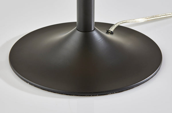 Homeroots 24" Antiqued Bronze Metal Candlestick Table Lamp With Off White Globe Shade   524635