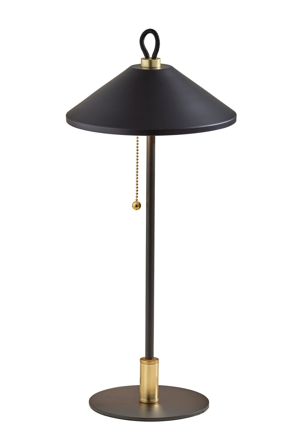 Homeroots 20" Black And Gold Metal Two Light Candlestick Led Table Lamp With Black Cone Shade   524636
