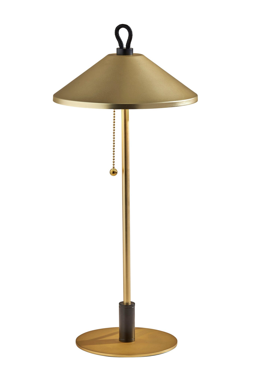 Homeroots 20" Black And Gold Metal Two Light Candlestick Led Table Lamp With Brass Cone Shade   524637