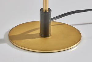 Homeroots 20" Black And Gold Metal Two Light Candlestick Led Table Lamp With Brass Cone Shade   524637