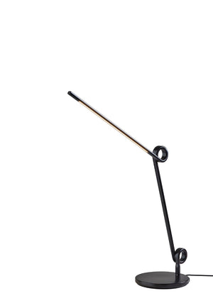 HomeRoots 35" Black Metal Desk Lamp with USB Port - Modern LED Touch Control Lighting for Home Office Elegance 524639