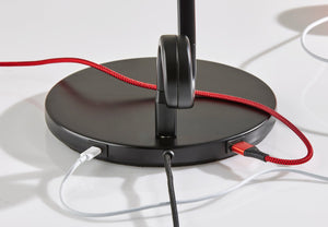 HomeRoots 35" Black Metal Desk Lamp with USB Port - Modern LED Touch Control Lighting for Home Office Elegance 524639