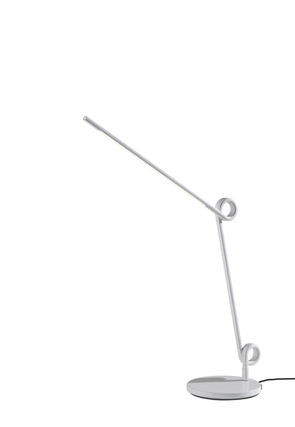 HomeRoots 35" White Metal Novelty Desk Lamp with USB Charging Port & Integrated LED for Modern Workspaces 524640