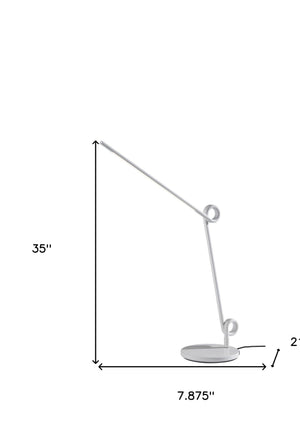 Homeroots 35" White Metal Novelty Desk Table Lamp   524640