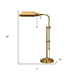 HomeRoots 26" Bronze Metal Adjustable Table Lamp - Vintage Industrial Design with Dimmable Functionality 524645