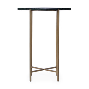 Butler Specialty Nigella Stylish Round Accent Table With Black Iron Legs, Perfect For Modern Living Spaces And Entryways Green Iron,Marble 5246475-butler