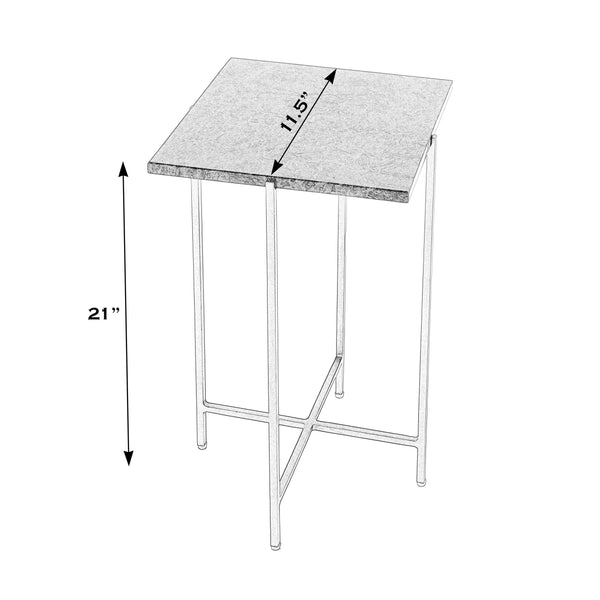 Butler Specialty Nigella Stylish Round Accent Table With Black Iron Legs, Perfect For Modern Living Spaces And Entryways Green Iron,Marble 5246475-butler