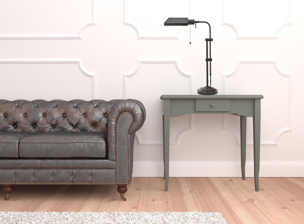 Homeroots 26" Bronze Metal Adjustable Table Lamp With Bronze Rectangular Shade   524647