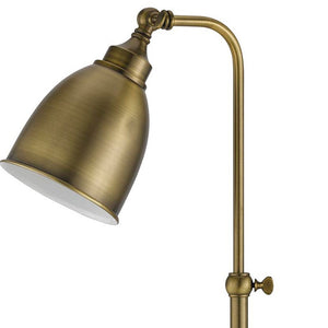 Homeroots 25" Bronze Metal Adjustable Table Lamp With Antiqued Brass Dome Shade   524648