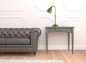 Homeroots 25" Bronze Metal Adjustable Table Lamp With Antiqued Brass Dome Shade   524648