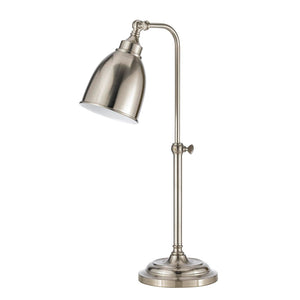 HomeRoots 26" Adjustable Nickel Metal Table Lamp – Sleek Dome Shade for Modern Task & Accent Lighting Style 524649
