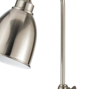 HomeRoots 26" Adjustable Nickel Metal Table Lamp – Sleek Dome Shade for Modern Task & Accent Lighting Style 524649