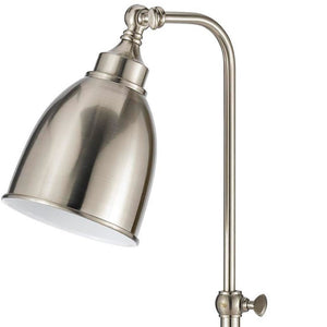 HomeRoots 26" Adjustable Nickel Metal Table Lamp – Sleek Dome Shade for Modern Task & Accent Lighting Style 524649