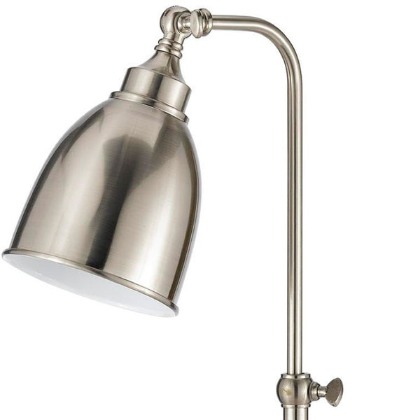 HomeRoots 26" Adjustable Nickel Metal Table Lamp – Sleek Dome Shade for Modern Task & Accent Lighting Style 524649