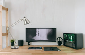 Homeroots 27" Nickel Metal Desk Table Lamp With Nickel Cone Shade   524653