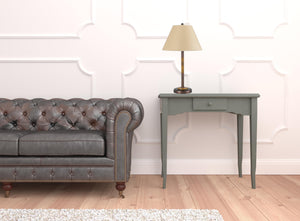 Homeroots 24" Rustic Bronze And Oak Metal Table Lamp With Brown Empire Shade   524655