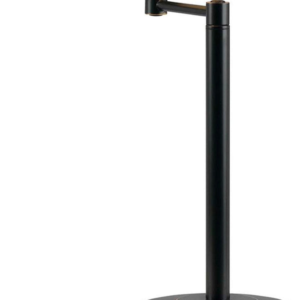 HomeRoots 29" Bronze Metal Swing Arm Table Lamp - Adjustable Design with Off-White Shade for Any Room 524656