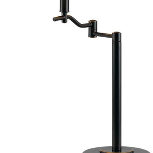 HomeRoots 29" Bronze Metal Swing Arm Table Lamp - Adjustable Design with Off-White Shade for Any Room 524656
