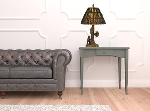HomeRoots 30" Bronze Table Lamp with Brown Rattan Shade - Elegant Design for Ambient Lighting in Any Room 524659
