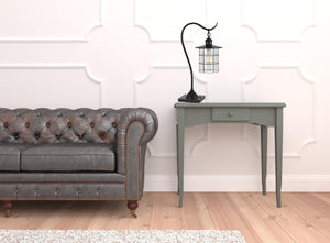 Homeroots 25" Bronze Metal Lantern Style Desk Lamp With Edison Bulb   524660