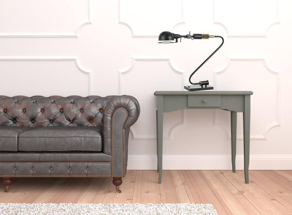 Homeroots 21" Bronze Metal Desk Table Lamp With Bronze Dome Shade   524664