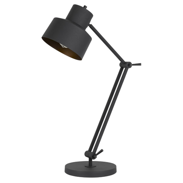 HomeRoots 33" Adjustable Black Metal Desk Lamp - Sleek Modern Design with Dual Pivoting Arms & Dimmable Light 524668