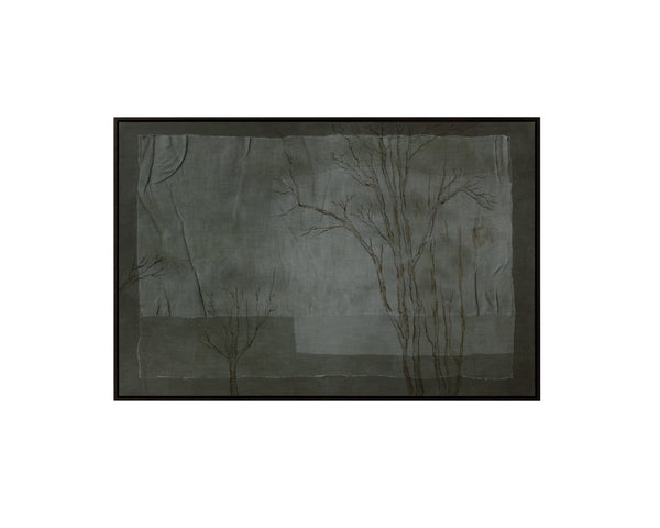 Sunpan ENCHANTED Forest Giclée Art Print - 60" x 40" Hand-Embellished Artwork in Black Floater Frame Green A0436