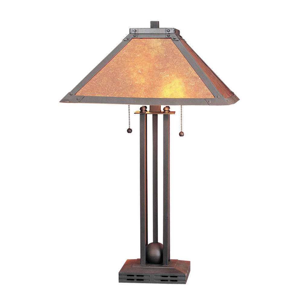 Homeroots 25" Gray Metal Two Light Cylinder Table Lamp With Amber Square Shade   524680