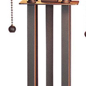 Homeroots 25" Gray Metal Two Light Cylinder Table Lamp With Amber Square Shade   524680