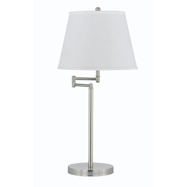 HomeRoots 28" Nickel Metal Table Lamp with Adjustable Shade for Soft, Ambient Lighting - Perfect for Any Room! 524682