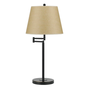 HomeRoots 27" Elegant Bronze Metal Table Lamp with Tan Shade – Adjustable Brightness & Timeless Design 524683