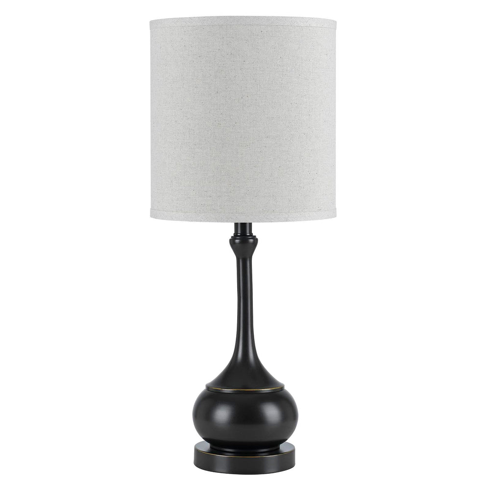 Homeroots 25" Bronze Metal Table Lamp With Beige Drum Shade   524685