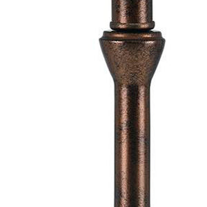 Homeroots 25" Rust Metal Round Table Lamp With White Drum Shade   524686