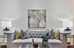 Homeroots 24" Dark Blue Glass Table Lamp With White Novelty Shade   524687