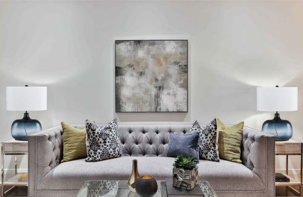 Homeroots 24" Dark Blue Glass Table Lamp With White Novelty Shade   524687