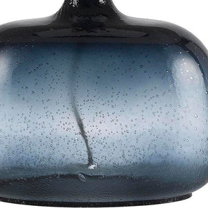 Homeroots 24" Dark Blue Glass Table Lamp With White Novelty Shade   524687