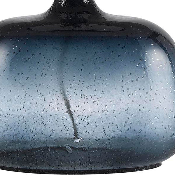 Homeroots 24" Dark Blue Glass Table Lamp With White Novelty Shade   524687