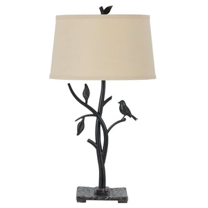 HomeRoots 29" Tan Metal Table Lamp - Timeless Design with Empire Shade for Warm, Versatile Home Lighting 524688