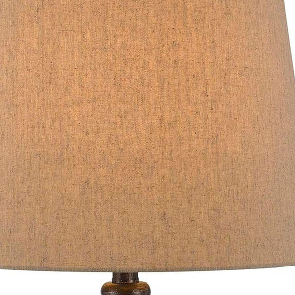 HomeRoots 30" Elegant Brown Metal Two-Light Table Lamp with Empire Shade - Classic Style & Warm Illumination 524690