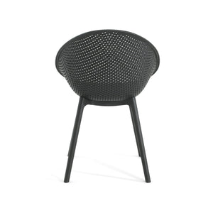 English Elm Christopher Knight Home® - Gable Outdoor Dining Chair Set of 2 – Weather-Resistant Resin Build, Perforated Diamond Pattern Comfort Black N775P176686B