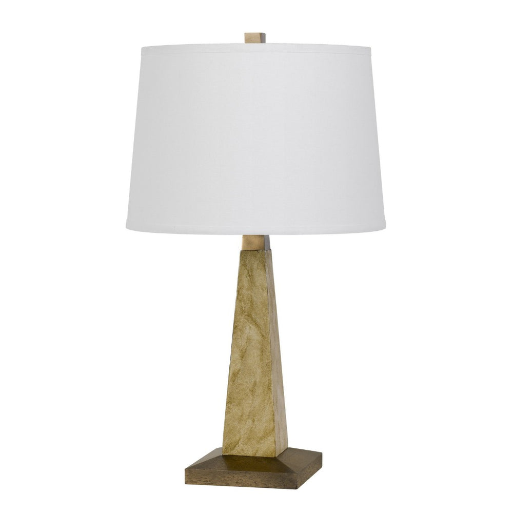 HomeRoots 28" Brown Table Lamp with Off-White Shade - Stylish Ambient Lighting for Home Decor & Versatile Use 524707