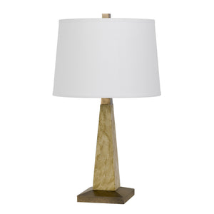 Homeroots 28" Brown Table Lamp With Off White Empire Shade   524707