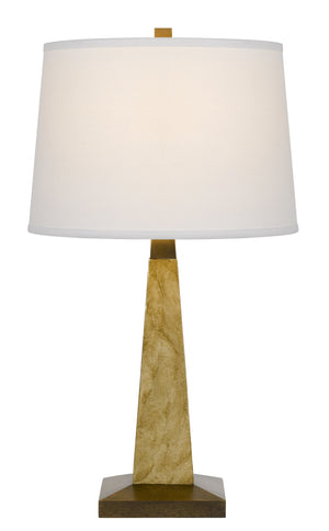 Homeroots 28" Brown Table Lamp With Off White Empire Shade   524707