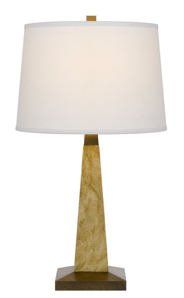 Homeroots 28" Brown Table Lamp With Off White Empire Shade   524707
