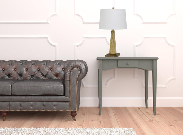 Homeroots 28" Brown Table Lamp With Off White Empire Shade   524707