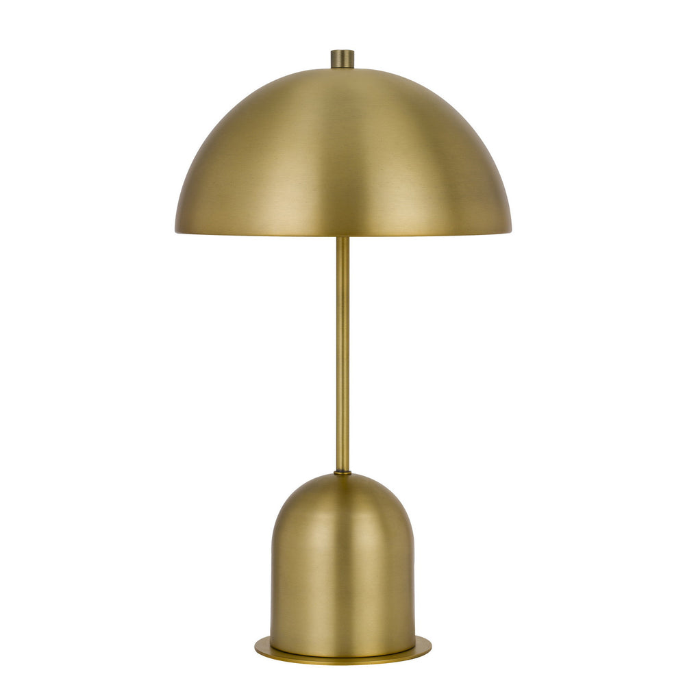 Homeroots 20" Antiqued Brass Metal Novelty Desk Lamp With Antiqued Brass Dome Shade   524709