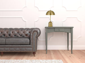 Homeroots 20" Antiqued Brass Metal Novelty Desk Lamp With Antiqued Brass Dome Shade   524709