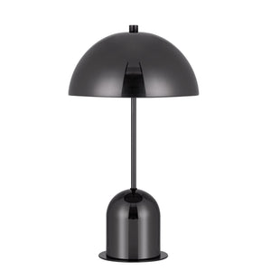 Homeroots 20" Gunmetal Dark Gray Desk Table Lamp With Half Dome Shade   524710